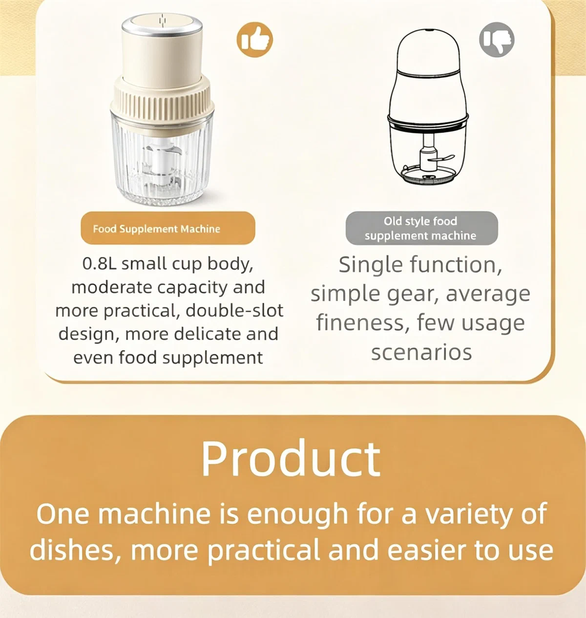 0.8L Multifunctional Baby Food Maker & Meat Grinder — detail image 5