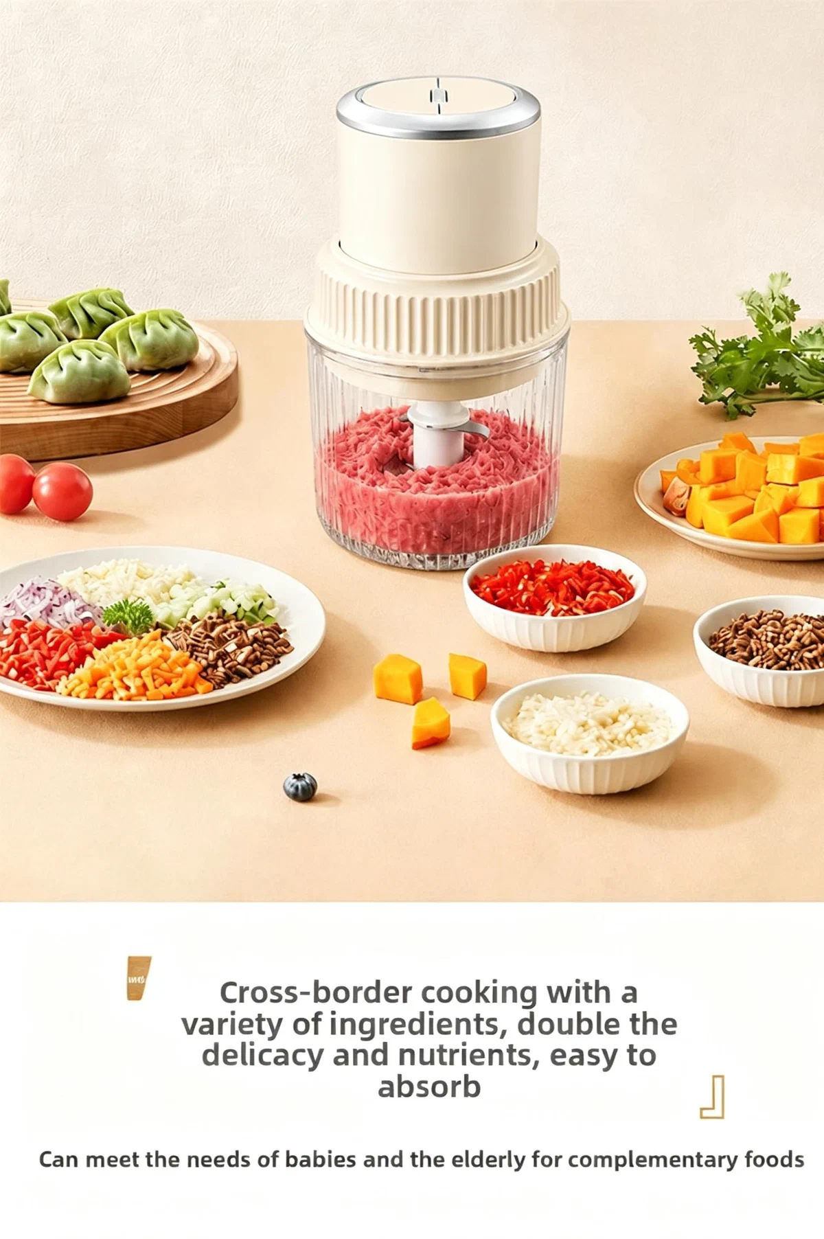 0.8L Multifunctional Baby Food Maker & Meat Grinder — detail image 6