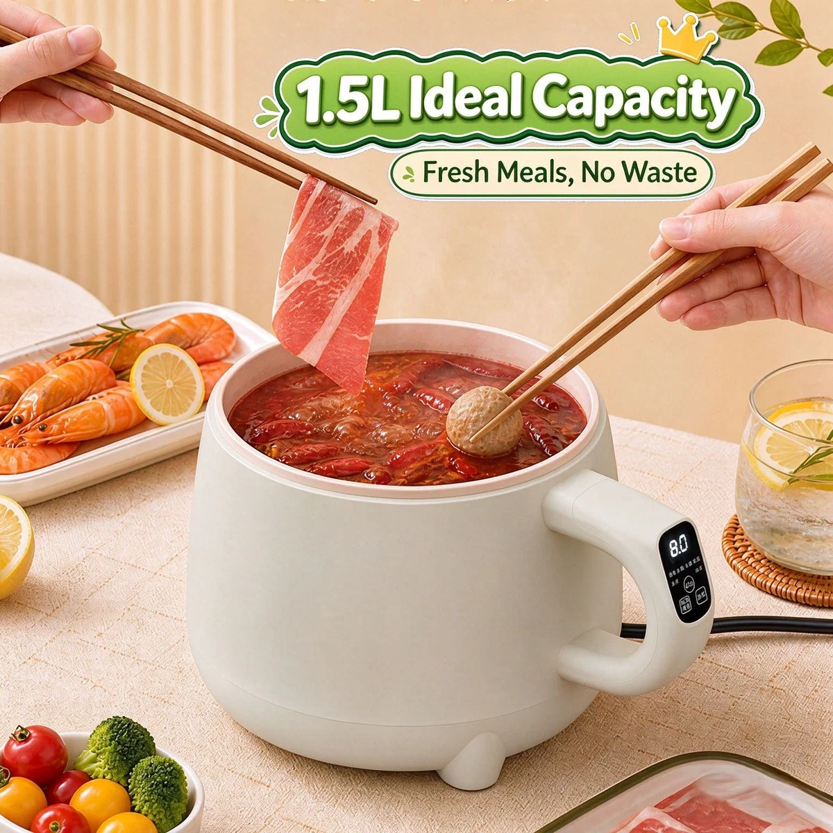 Mini Electric Cooking Pot — detail image 1