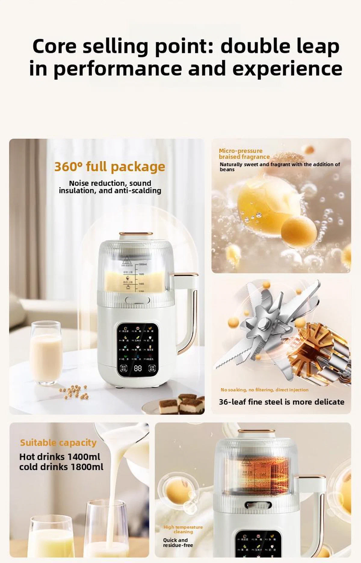 Soy Milk Maker with High-Temperature Self-Cleaning — detail image 2