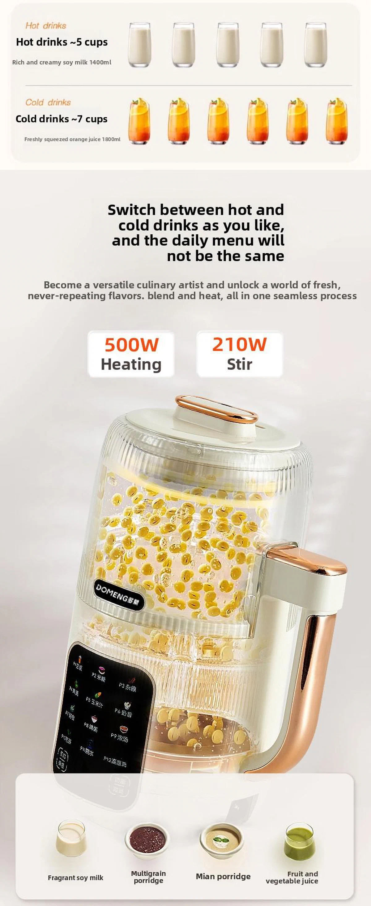Soy Milk Maker with High-Temperature Self-Cleaning — detail image 4